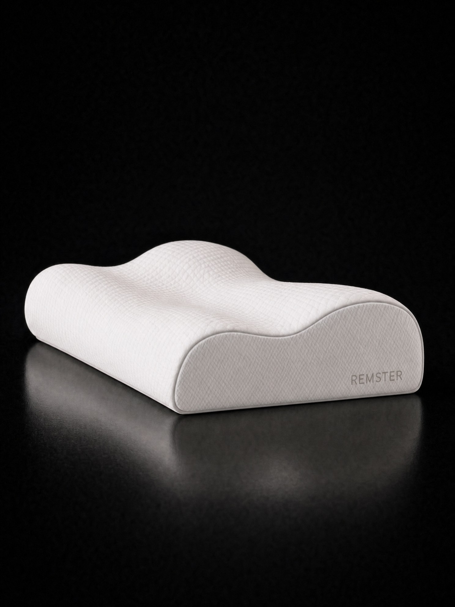 The Remster cervical pillow, white with grey sides